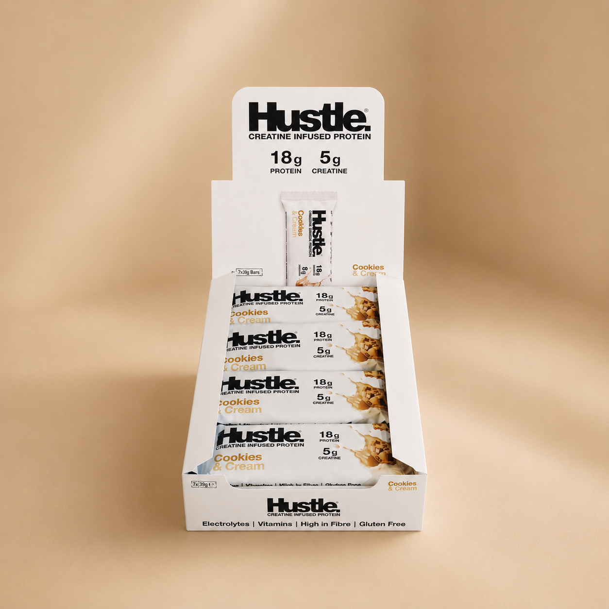 Hustle Cookies & Cream Protein Bars | Box of 12