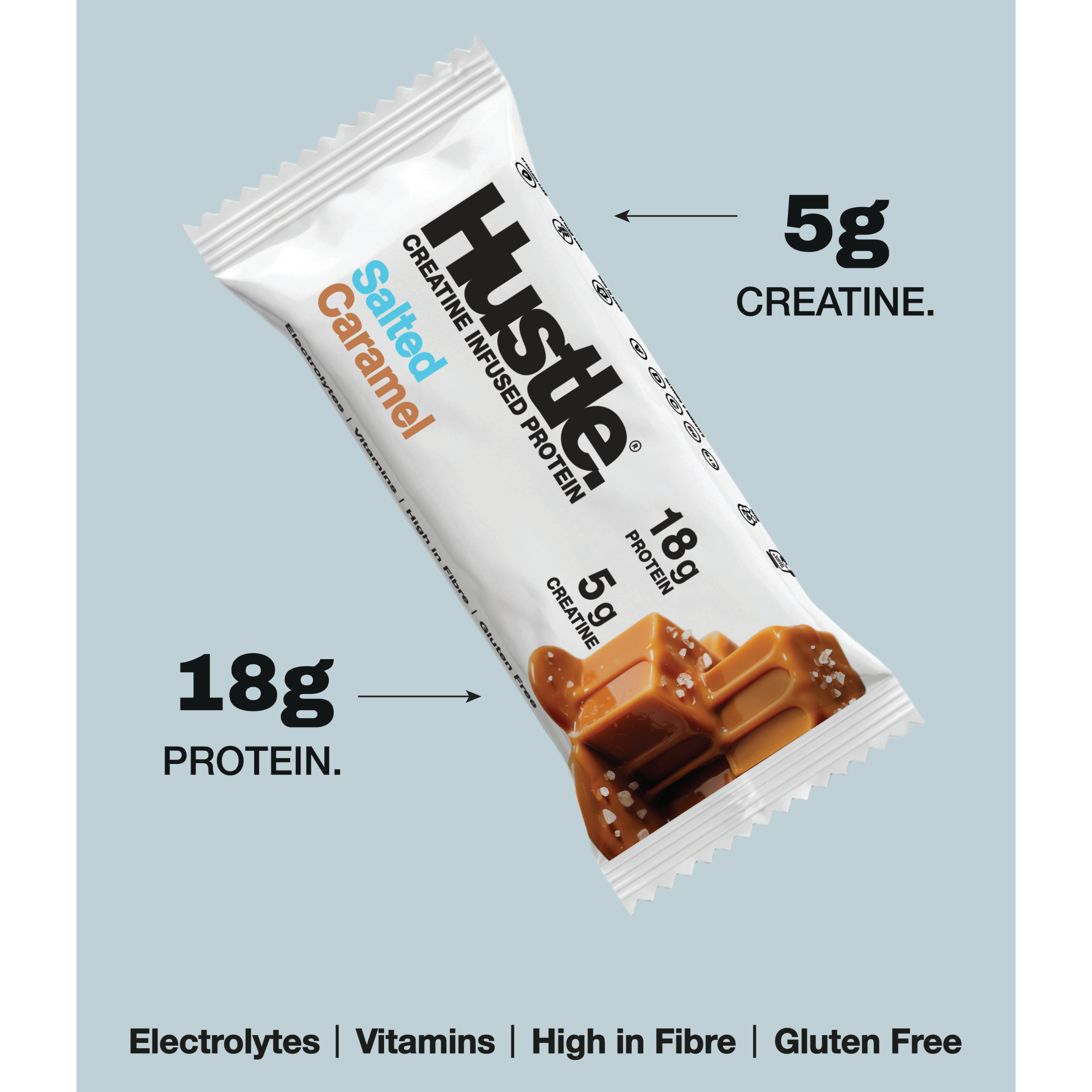 Hustle Salted Caramel Protein Bars | Box of 12