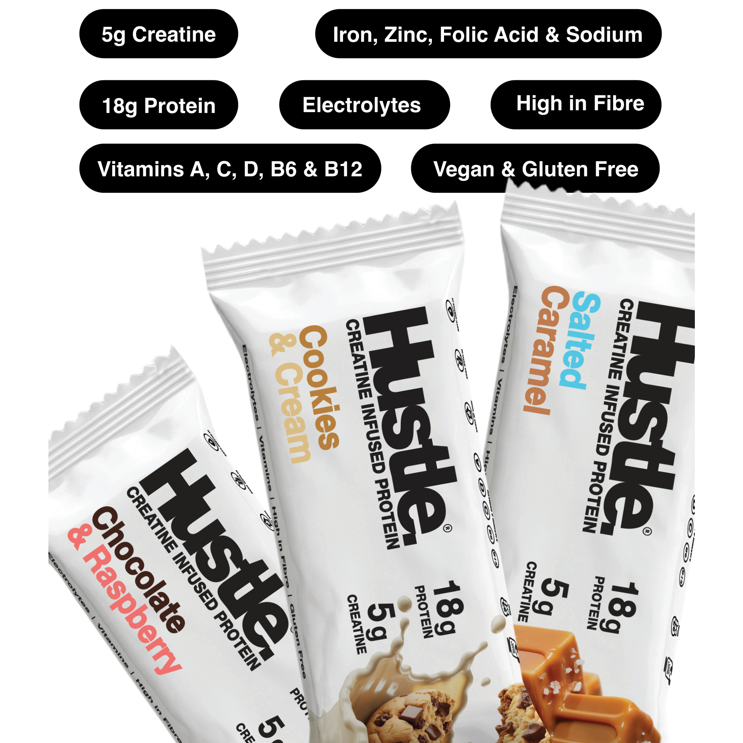 Hustle Salted Caramel Protein Bars | Box of 12