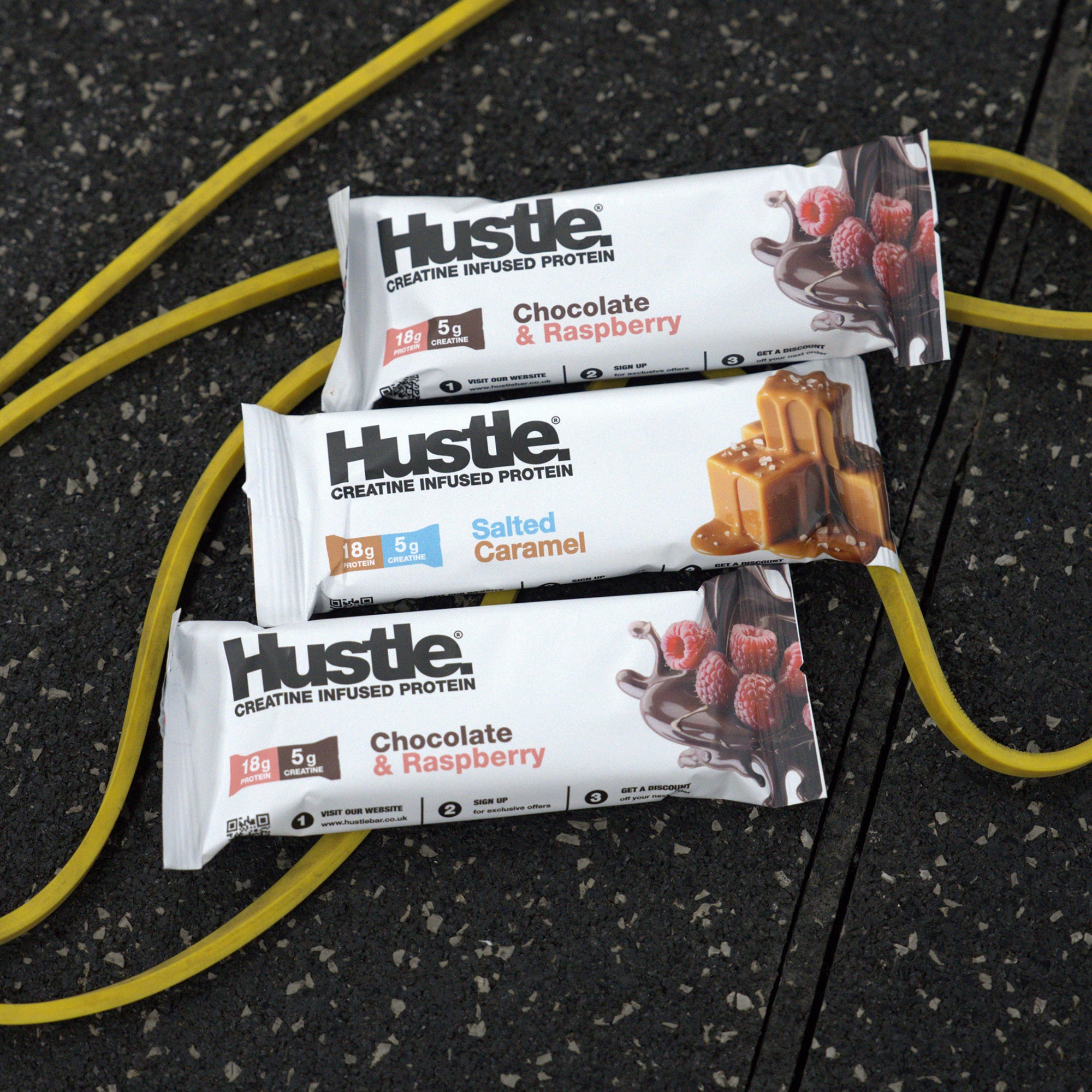 Hustle Chocolate Raspberry Bars - 12 Bars