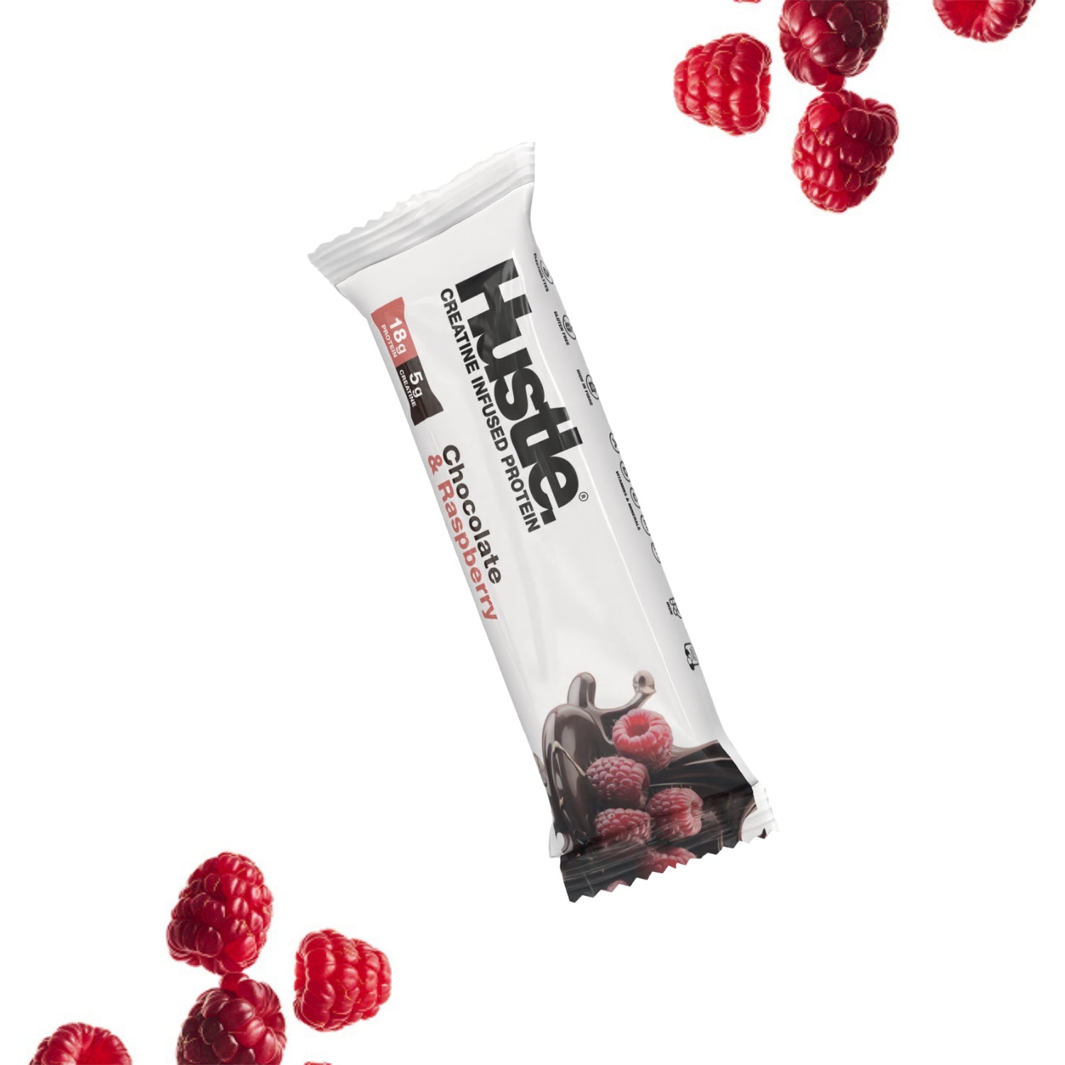 Hustle Chocolate Raspberry Bars - 12 Bars